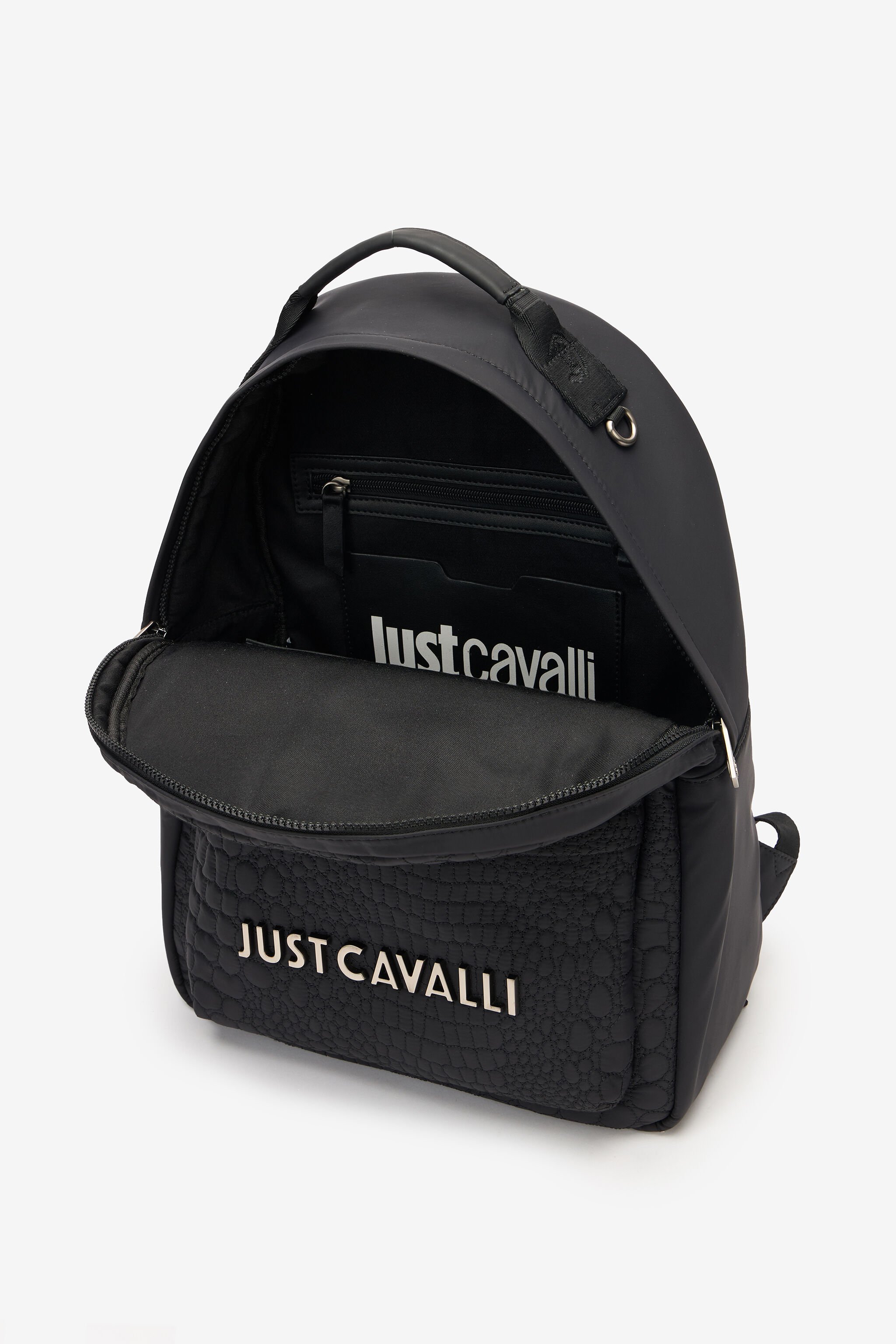 JC Backpack With Crocodile-Effect Design Black UFB002-UF306