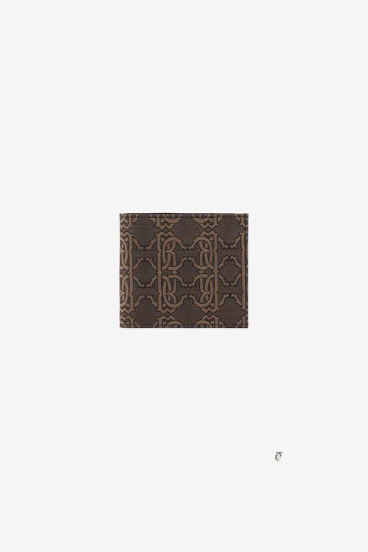 RC RC Monogramm-Jacquard-Geldbörse mit zweifacher Umschlagklappe RC RC Monogramm-Jacquard-Geldbörse mit zweifacher Umschlagklappe Braun PRA005-DJ001