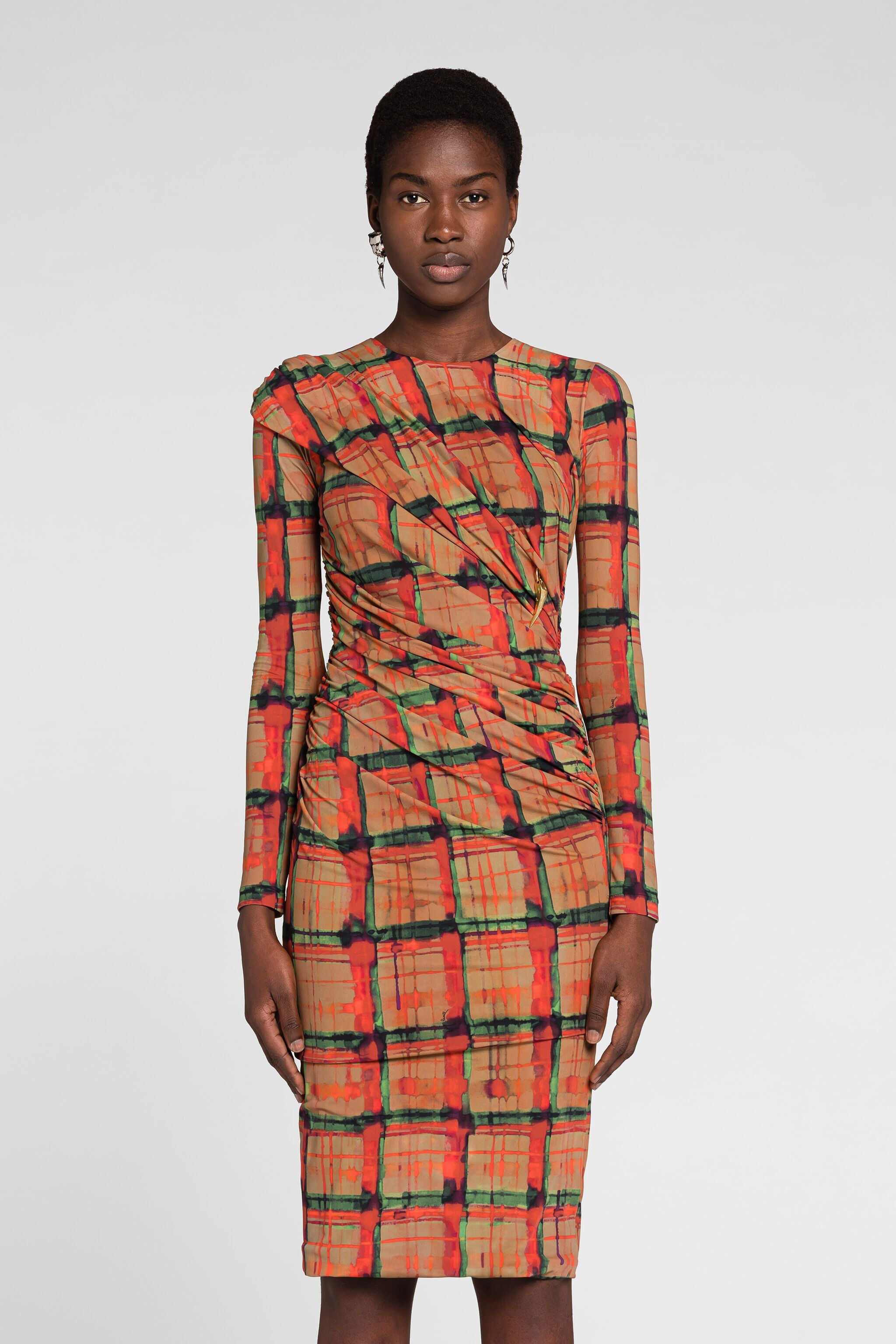 RC Tigerzahn-Kleid mit Tartan-Print MULTICOLOR PKT106-LNE39