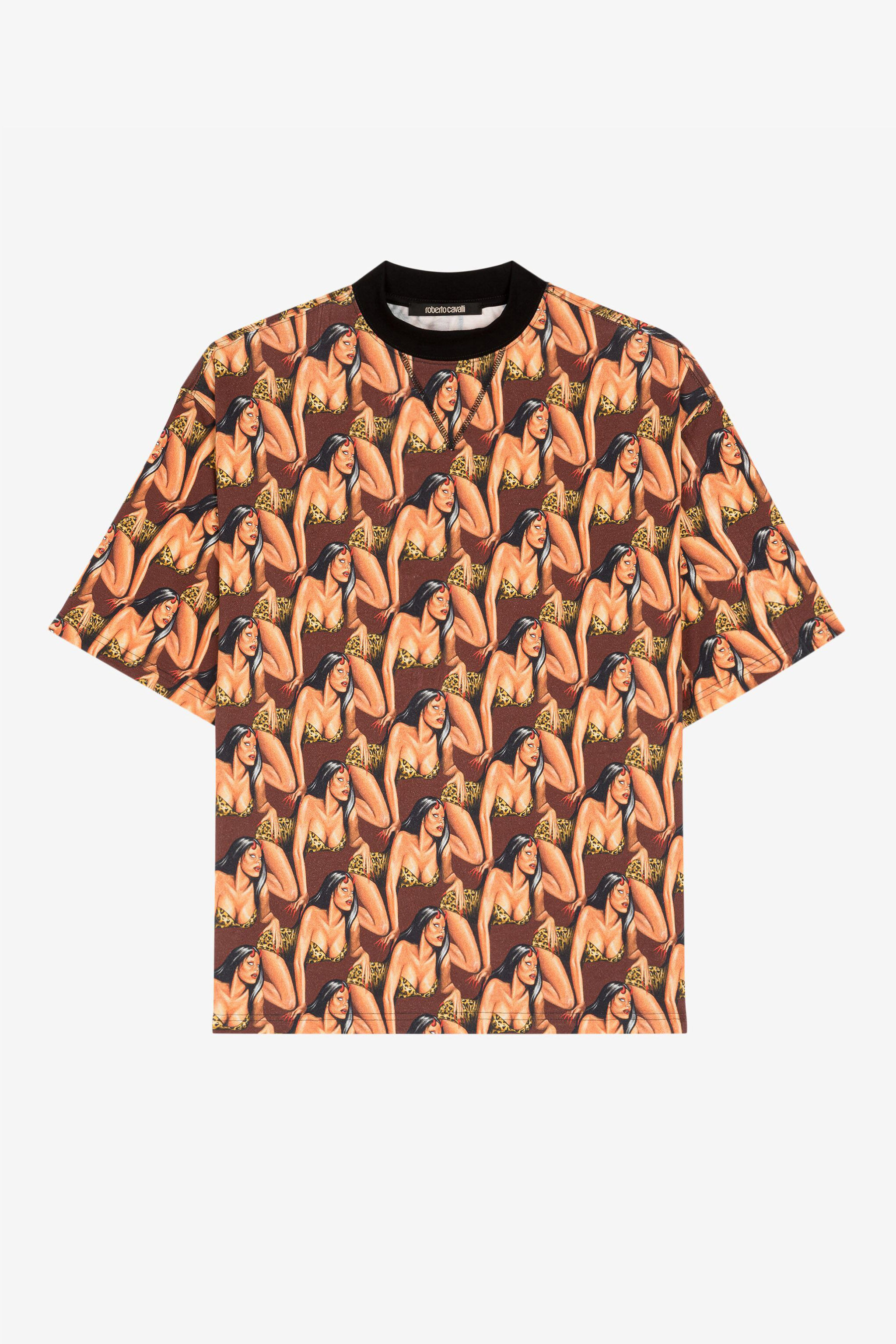 RC T-shirt con stampa Marrone RRT62I-3PH24