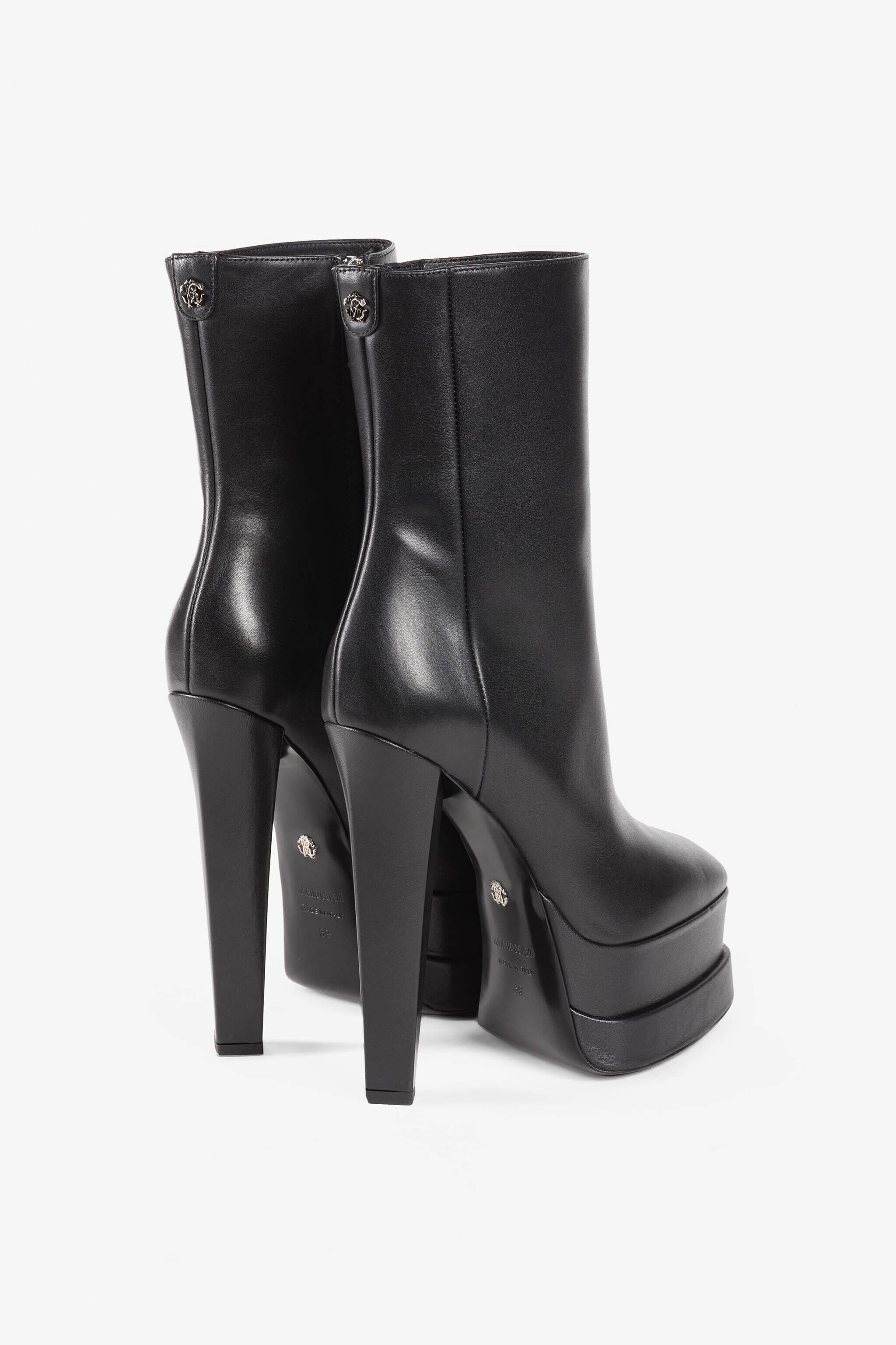 RC Botas de piel con plataforma Negro RKS010-PZV10
