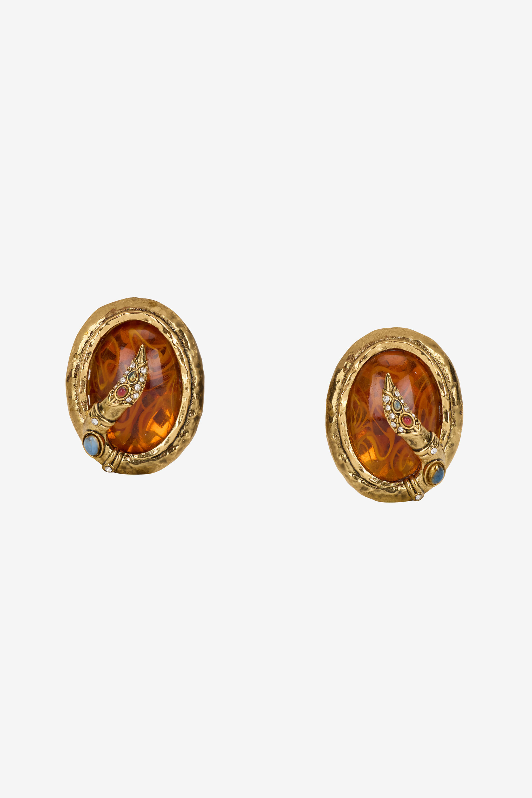 RC Clip-On Earrings in Amber Effect Gold VKG015-AM081