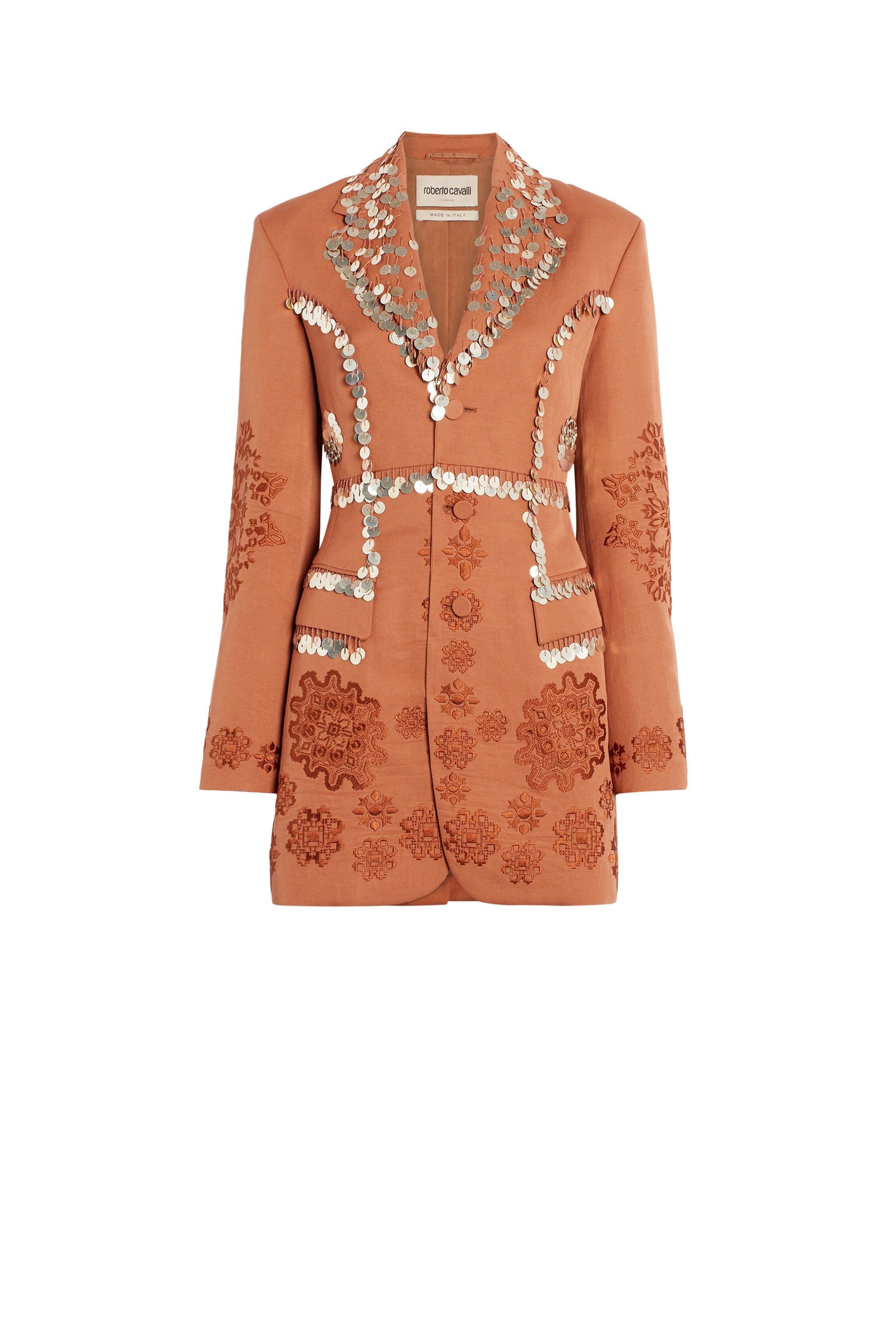 RC Paillettes embroidered tailored jacket Marrón IWR412-LG026