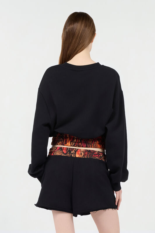 JC Cotton Sweatshirt With Python Band 899 BLACK + 576 EMBE UFS004-UF195