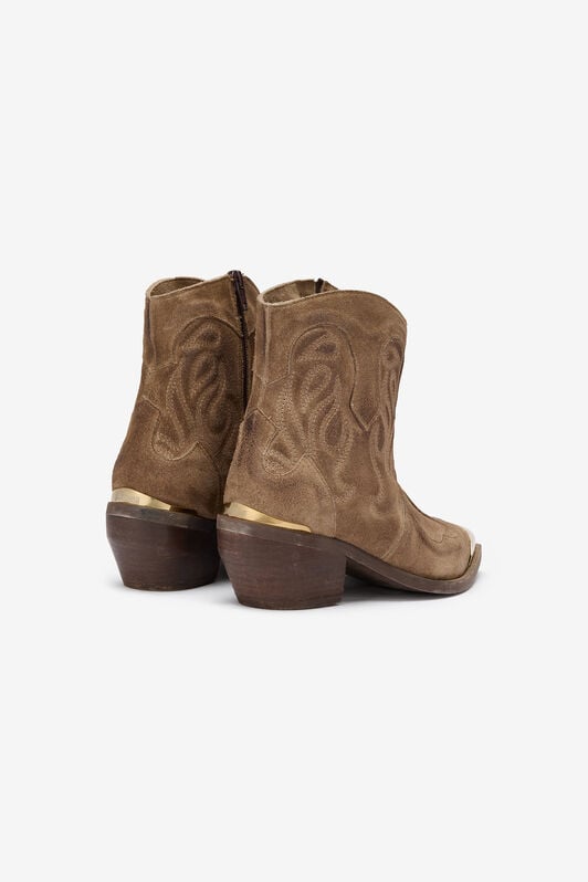 JC Stivali Texani Marroni In Pelle TAUPE VFS114-VF642