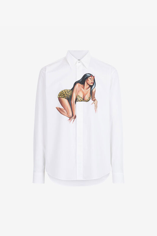 RC Graphic-Print Cotton Shirt RC Graphic-Print Cotton Shirt White RRT712-CH061