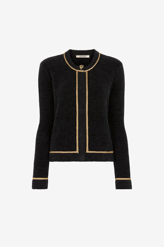 RC Logo-Embroidered Cardigan Black OKM612-MR001