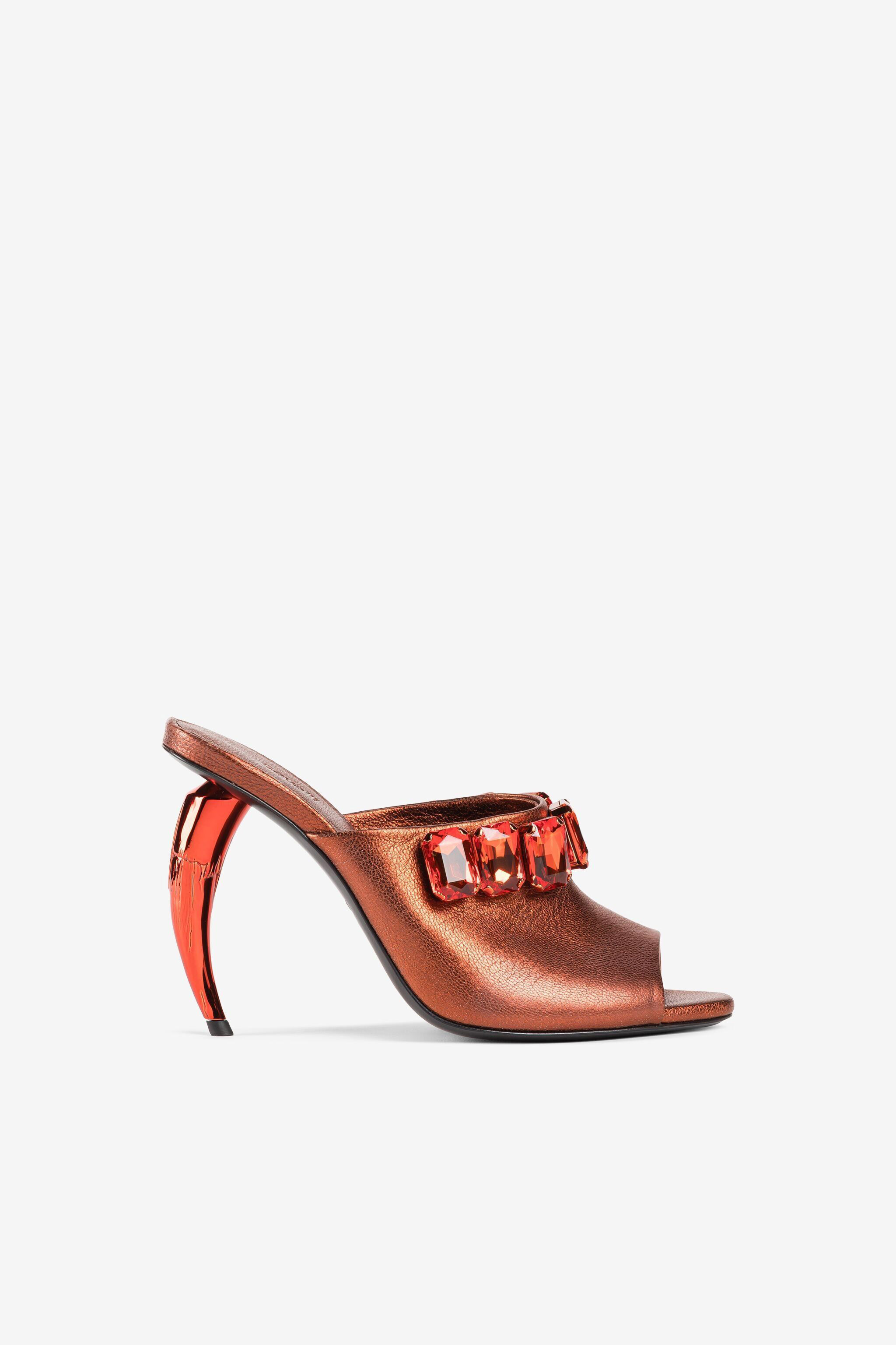 RC Crystal-Embellished Tiger Tooth Mules GIACINTO OKS008-PN012