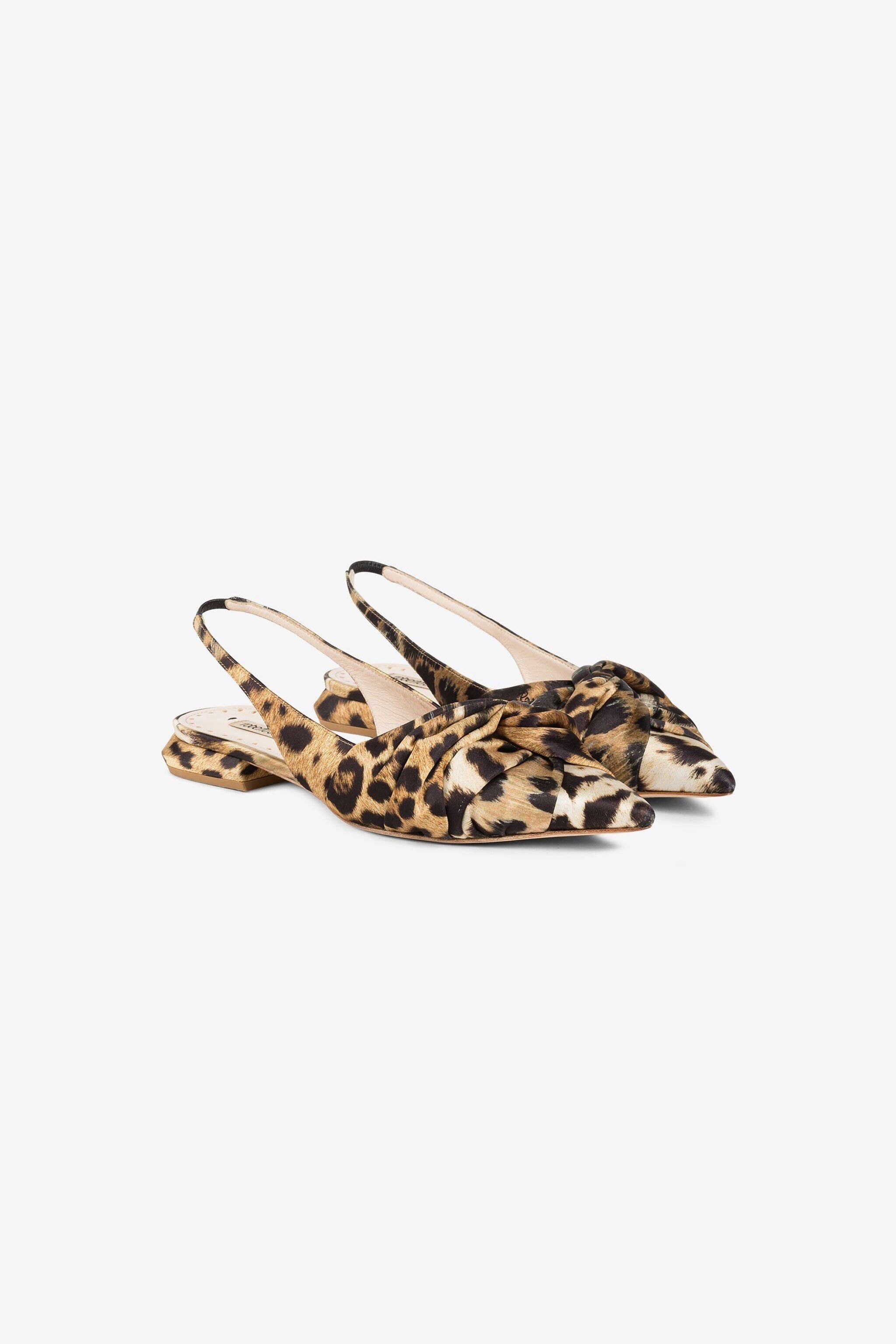 RC Le Pettegole Slingback with Jaguar Skin print Hellbraun QWS010-SE450