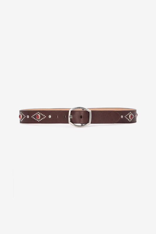 RC Belt with Decorations and Logo Buckle RC Belt with Decorations and Logo Buckle Brown VRC006-AM193