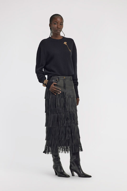 RC Cropped Knit Sweater Black TKM623-MQ001
