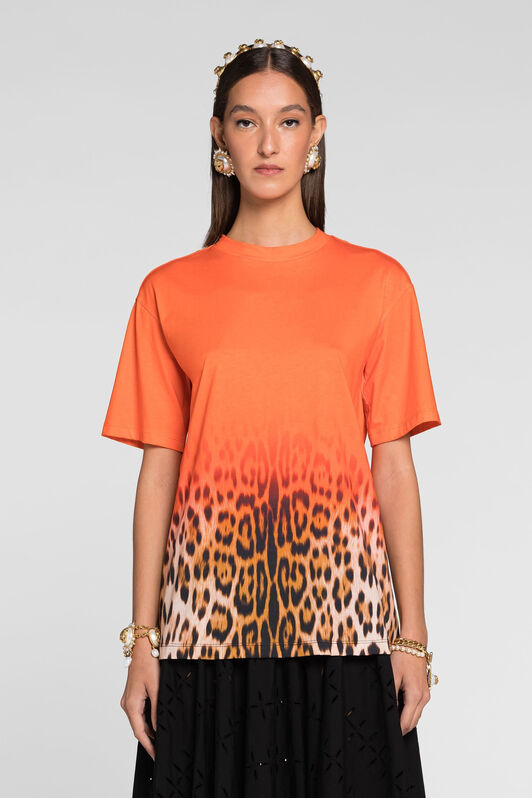RC Leopard-print ombré T-Shirt RC Leopard-print ombré T-Shirt Orange QKT61C-3PF53