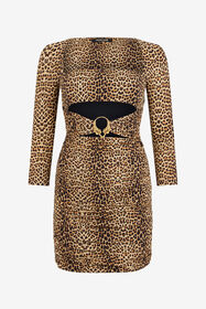 ${brand} Minikleid mit Baby-Jaguar-Print und Cut-out-Detail ${colorDescription} ${masterID}