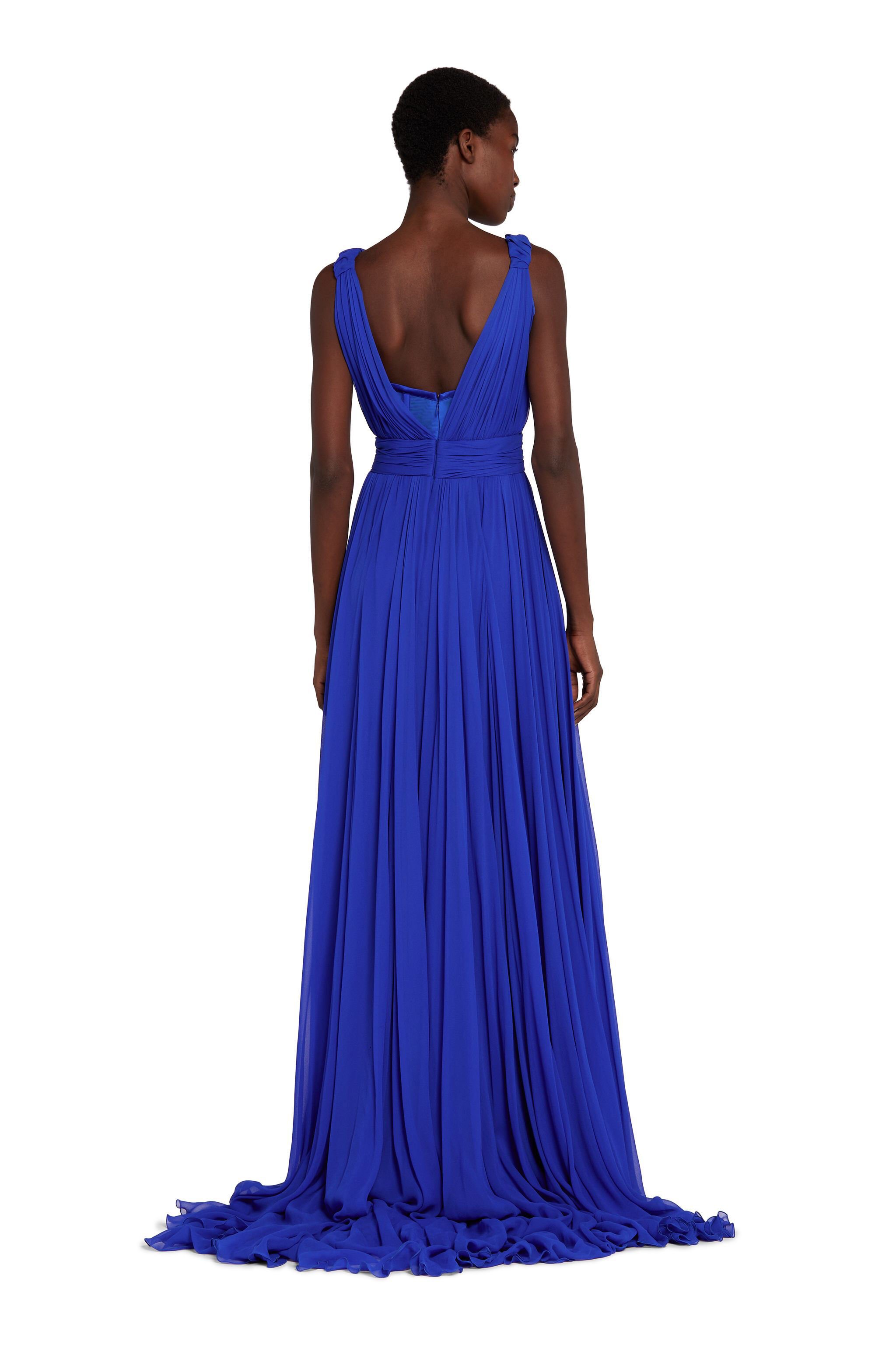 RC Bead-Embellished Silk Maxi Dress Blau KCR105-GG051