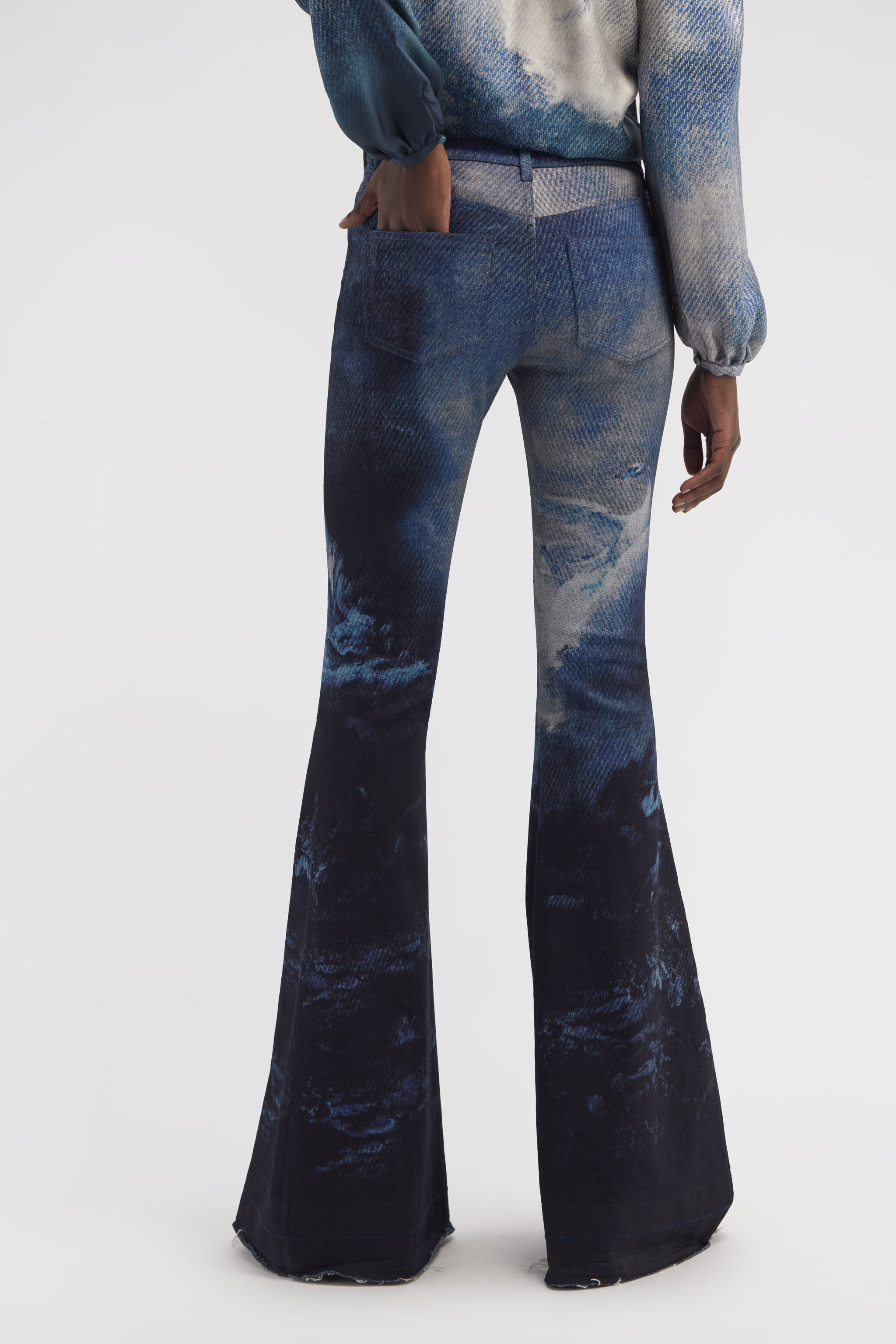 RC Flared jeans with Denim Wild Leda print Dark blue RWJ207-DSI16