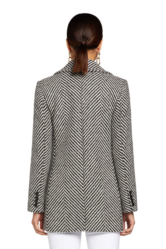 RC Chevron double-breasted coat Black/White MQT507-GA006