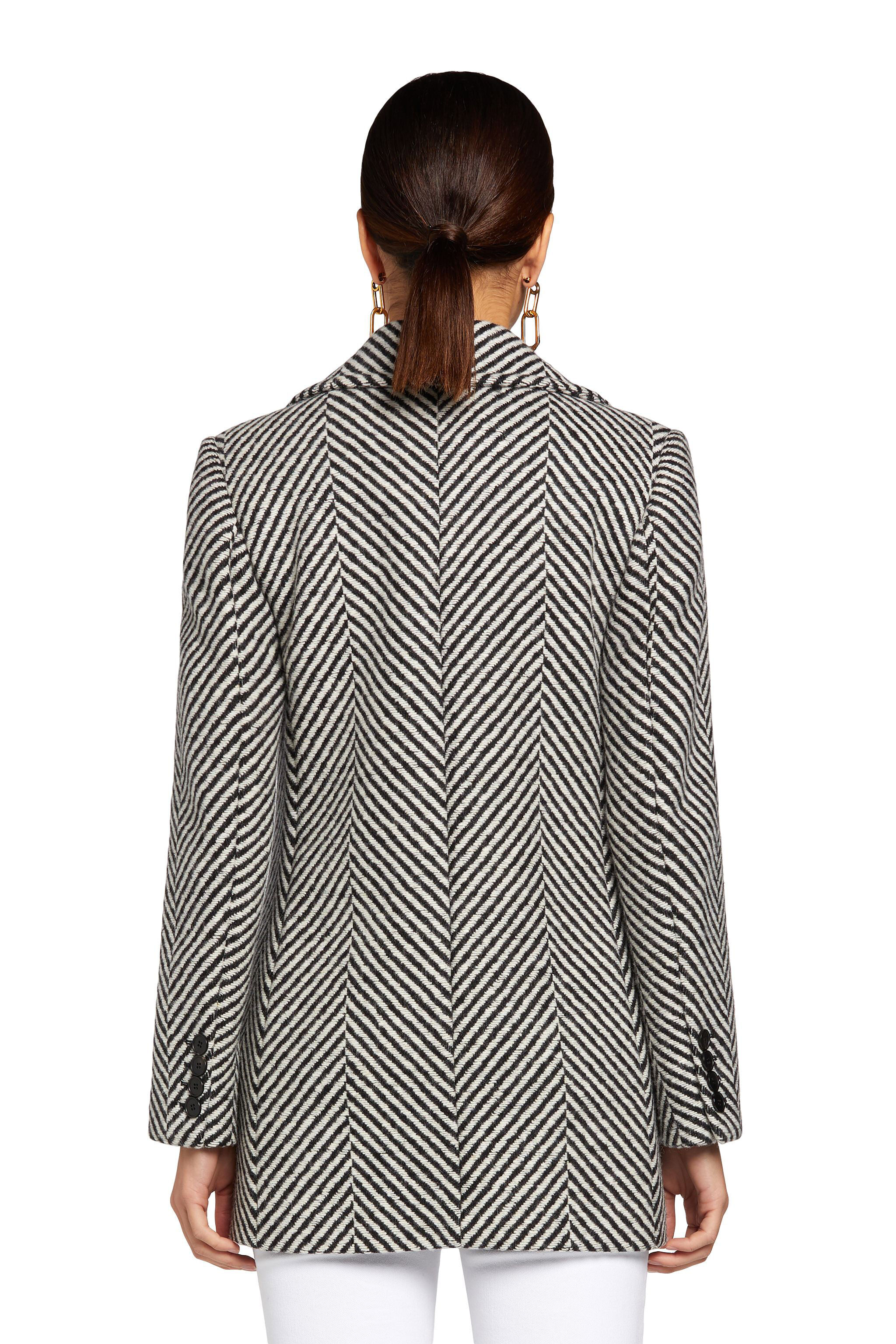 RC Chevron double-breasted coat Black/White MQT507-GA006