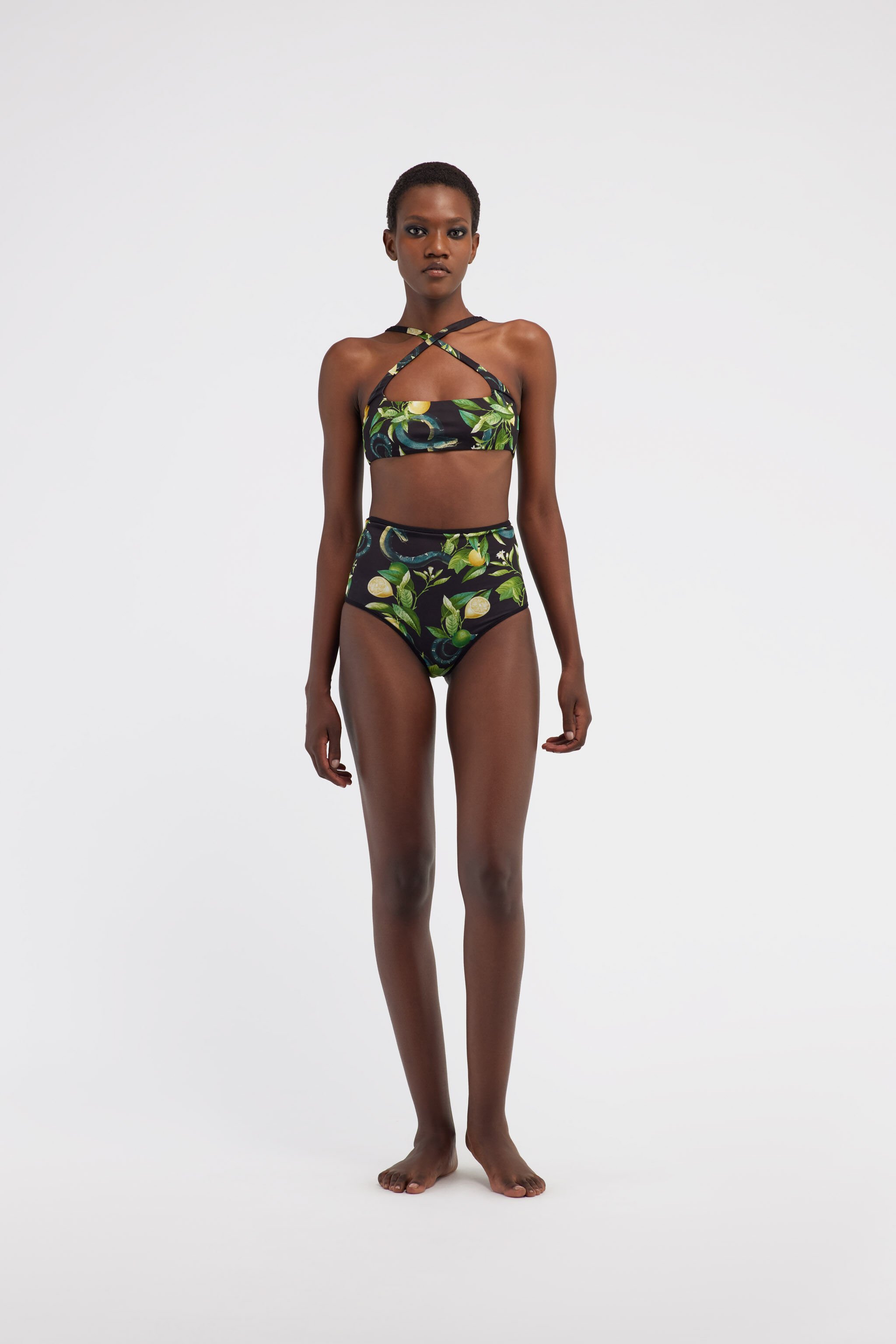 RC Lemon print culotte Negro SYW044-LNI89