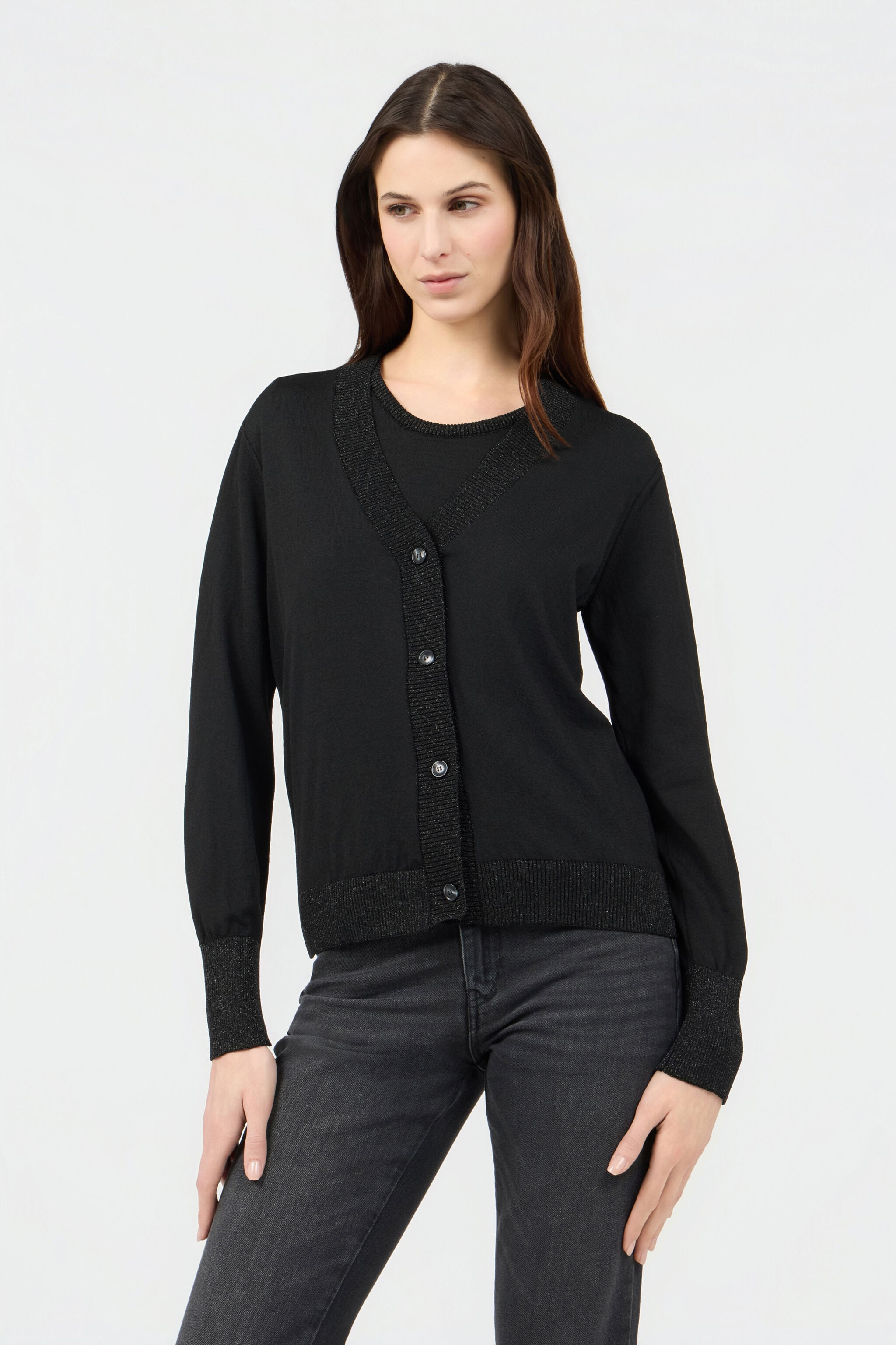 RC Twin Set in Black Knit BLACK SOM60F-VI011