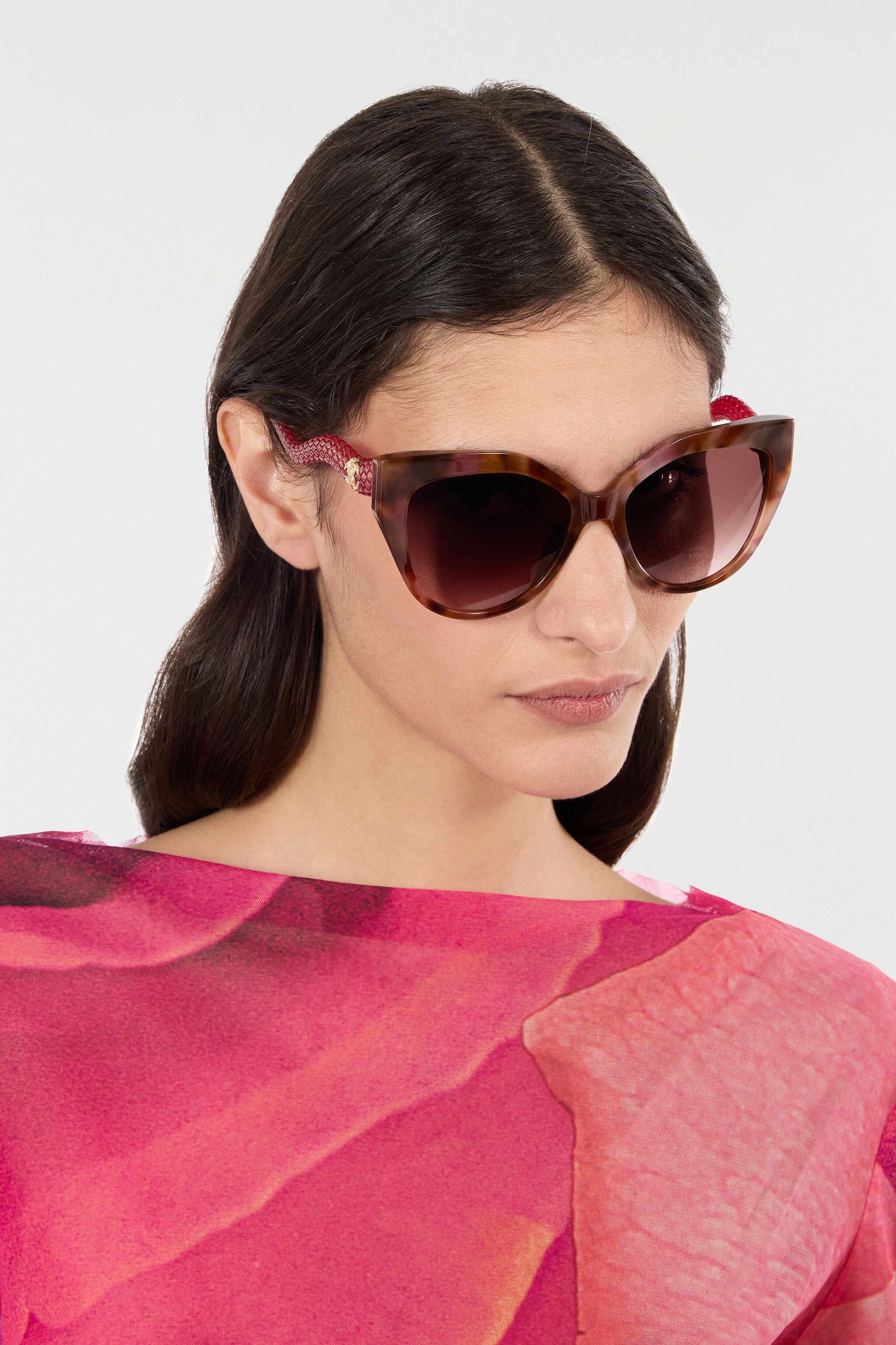 RC Occhiali da sole con aste a serpente. BROWN/PINK HAVANA UALD17-ID212