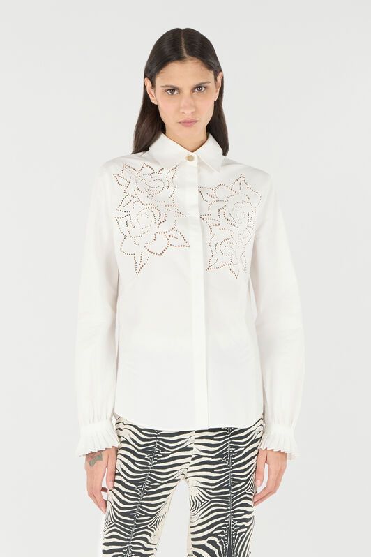 RC Camicia Con Motivo Rose Traforate Bianco UKR708-CH033