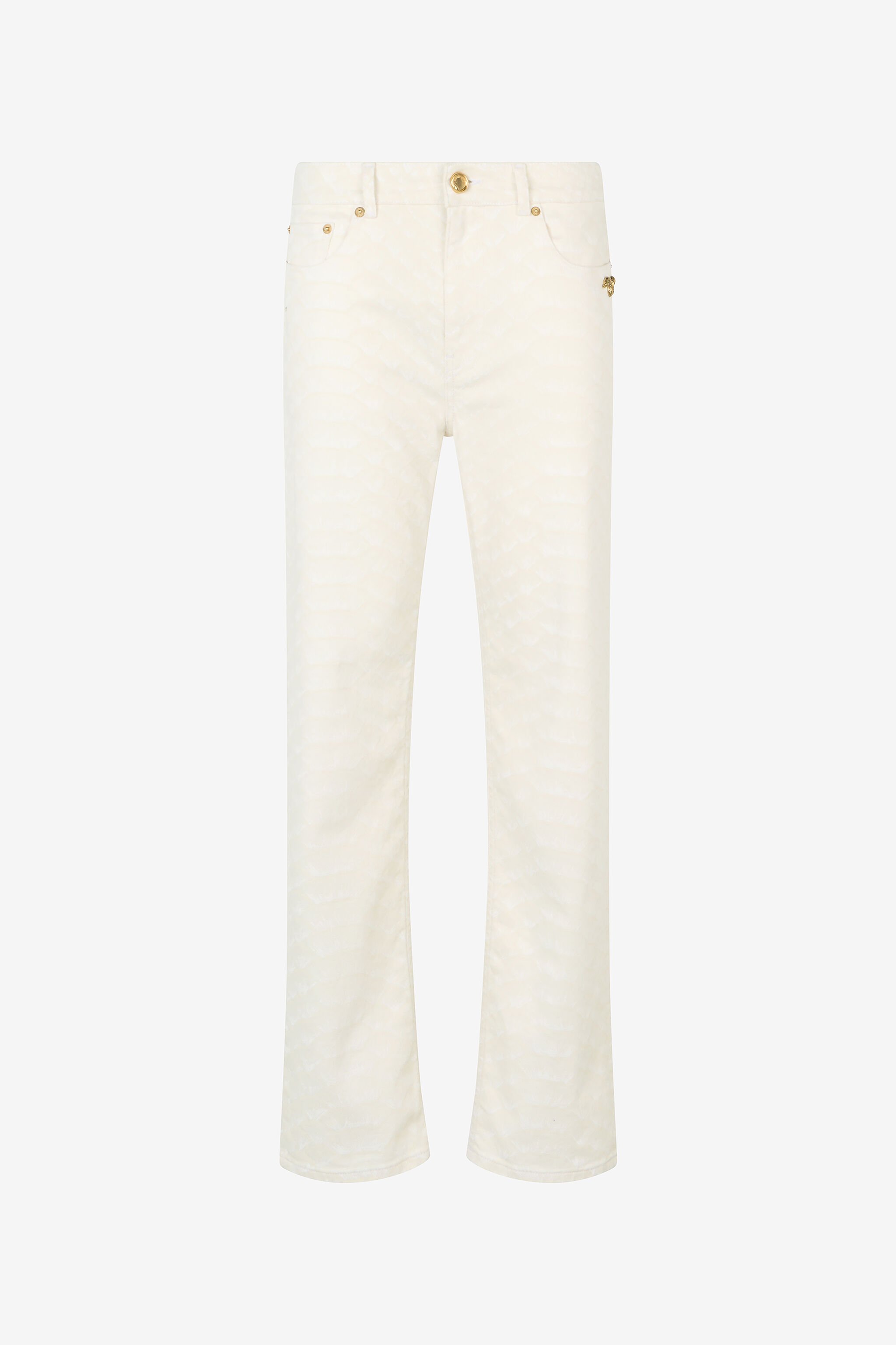 RC Jeans Bianchi Gamba Dritta Con Stampa Squame WHITE WWJ200-DAS36