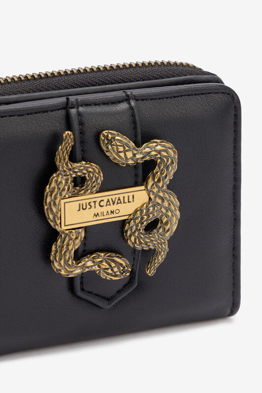 JC Wallet With Snakes And Logo JC Wallet With Snakes And Logo Black TFP038-TF497
