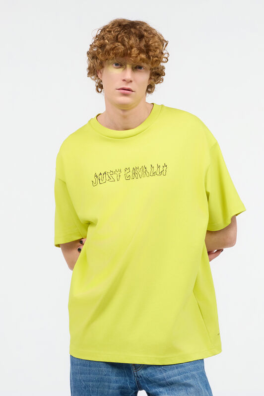 JC T-Shirt Mit In Flammen Stehendem Schriftzug Hellgrün UFT060-UF080