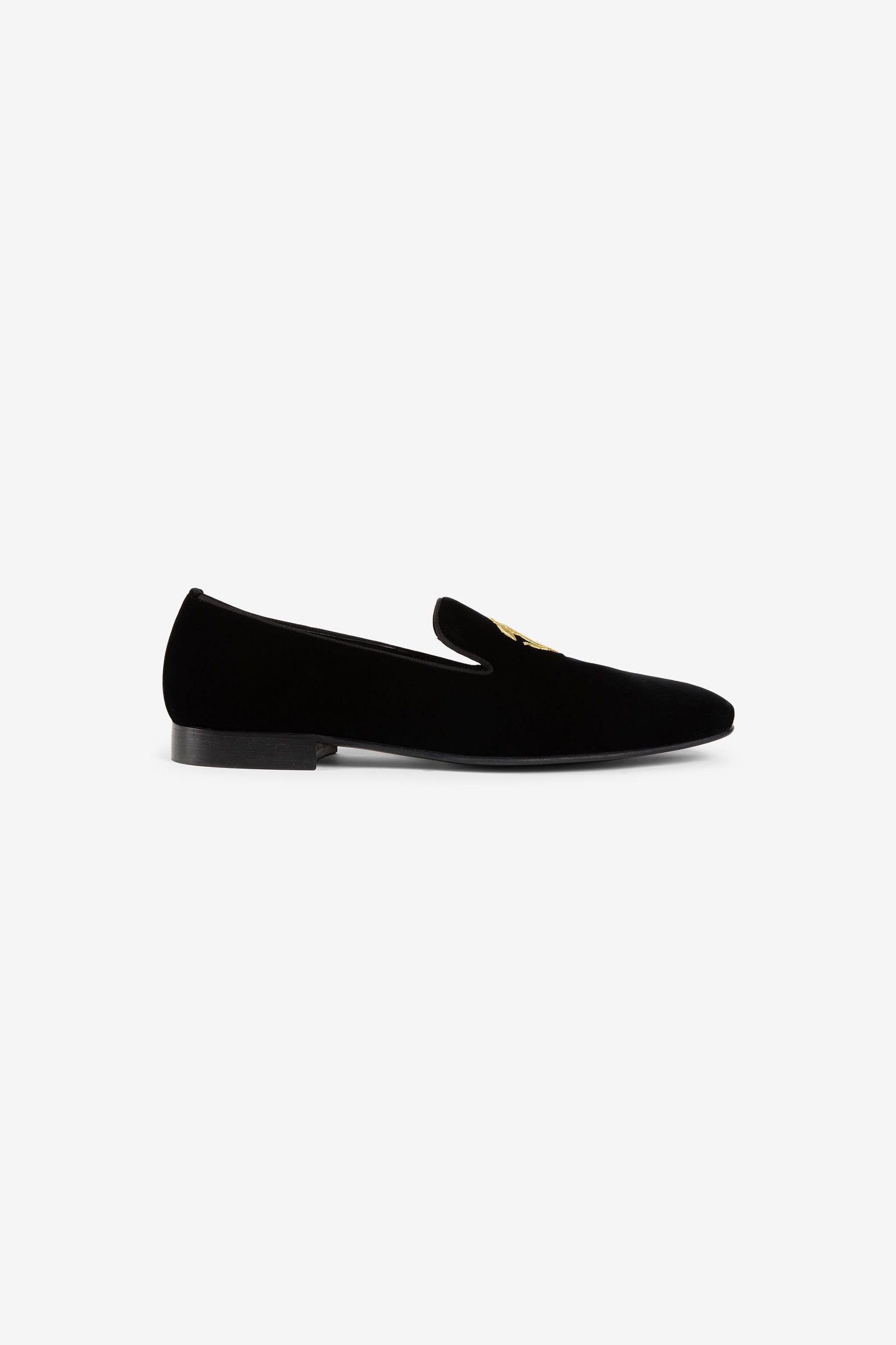 RC Monogram-motif velvet loafers Black RRS029-VL039