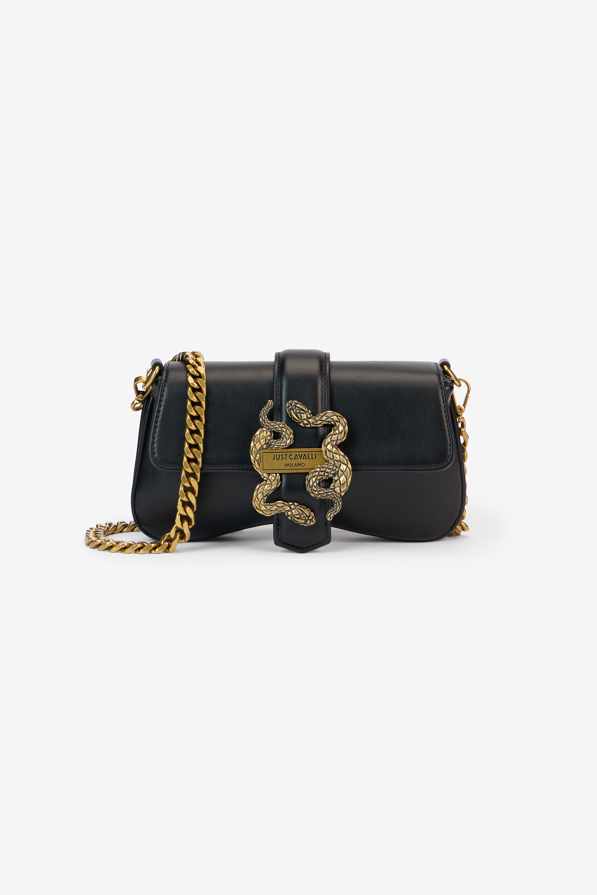 Black Bag with Mirror Snake in BLACK for Women | Roberto Cavalli®
