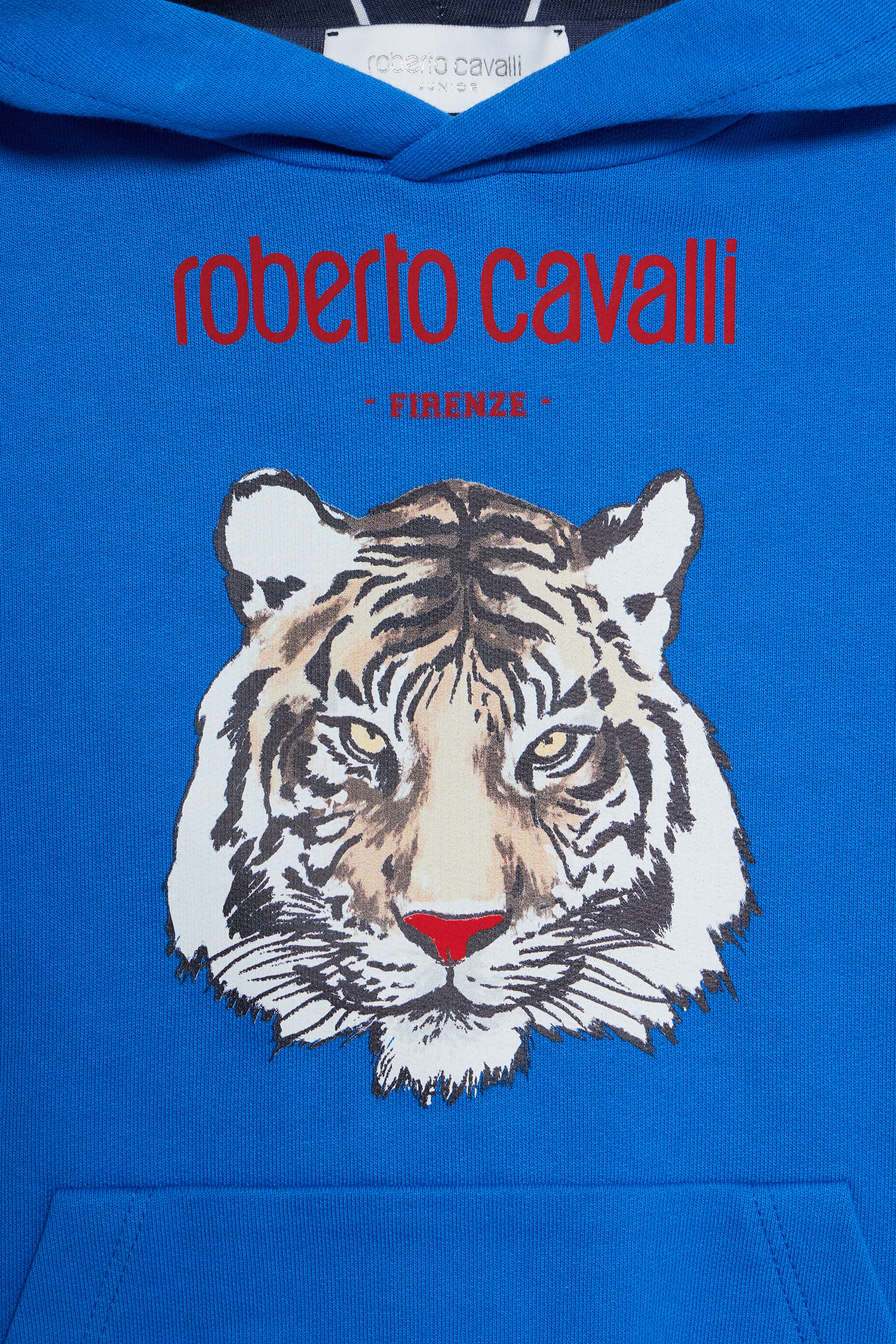 JU Cobalt Blue Sweatshirt with Tiger Print COBALT BLUE VJT68C-CF050