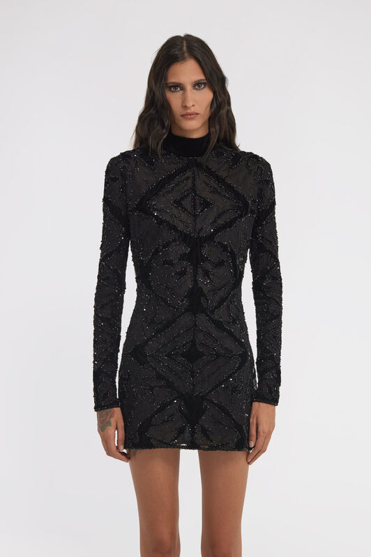 RC Embroidered dress Black TWR160-RT002