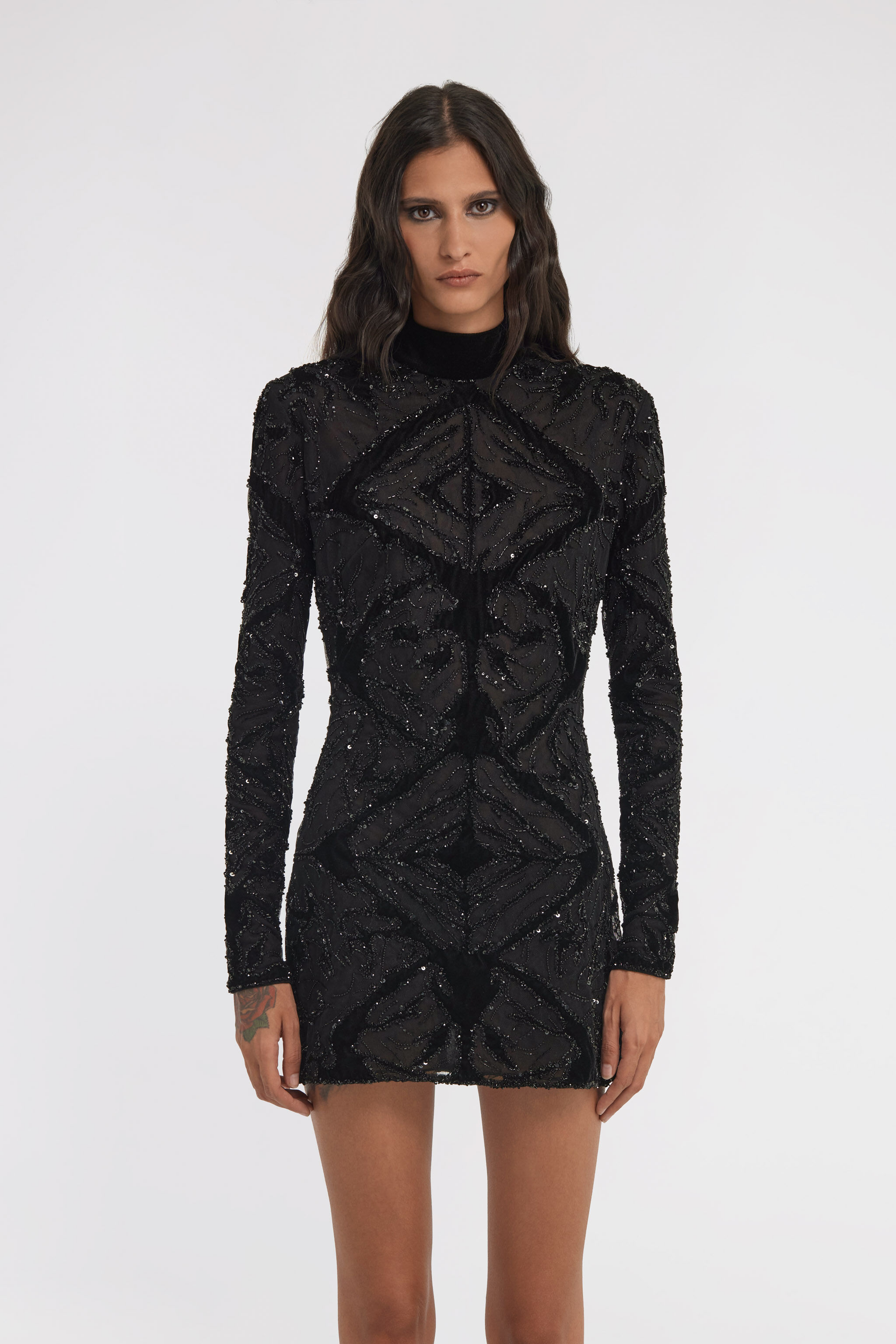 RC Embroidered dress Black TWR160-RT002