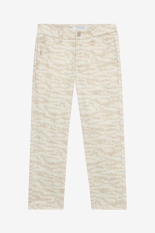 JU Pantaloni Con Stampa Tiger Skin Avorio UJT20G-6SO44