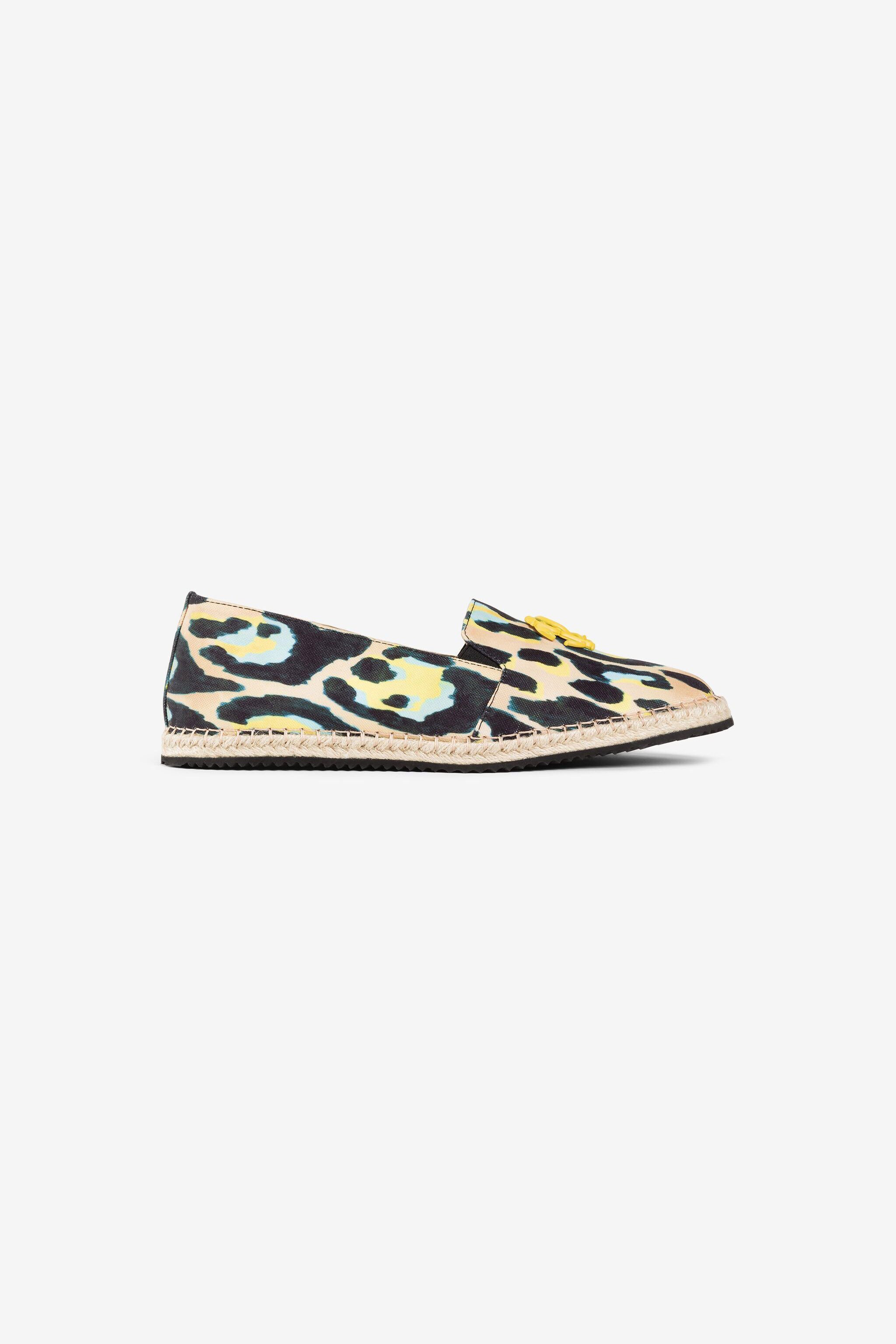 RC Espadrilles mit Jaguar-Print und Spiegelschlange NERO/GIAGUARO GIALLO QKS045-KV250