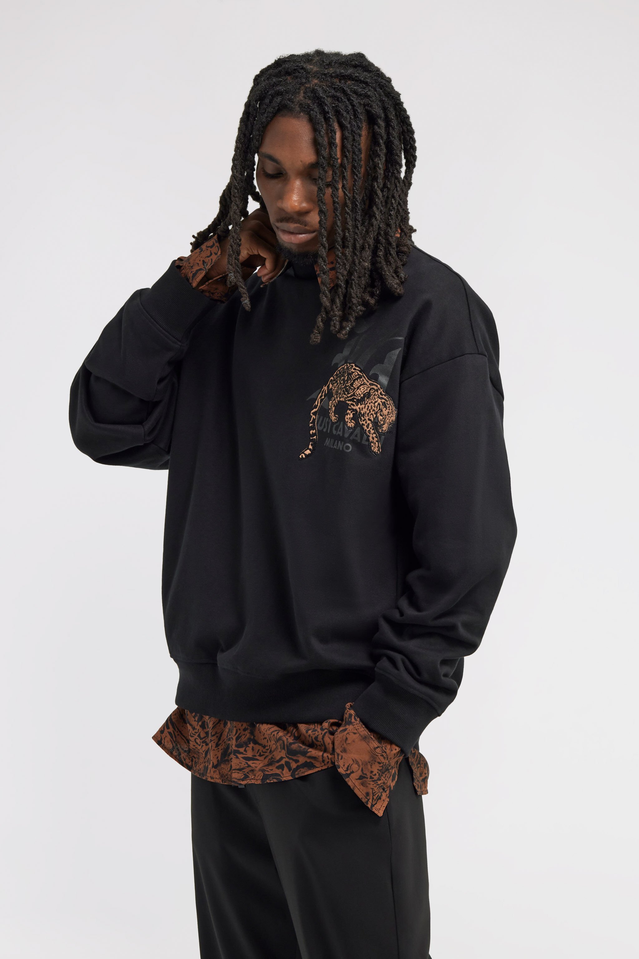 JC Just Cavalli Sweatshirt Noir TFT047-TF064