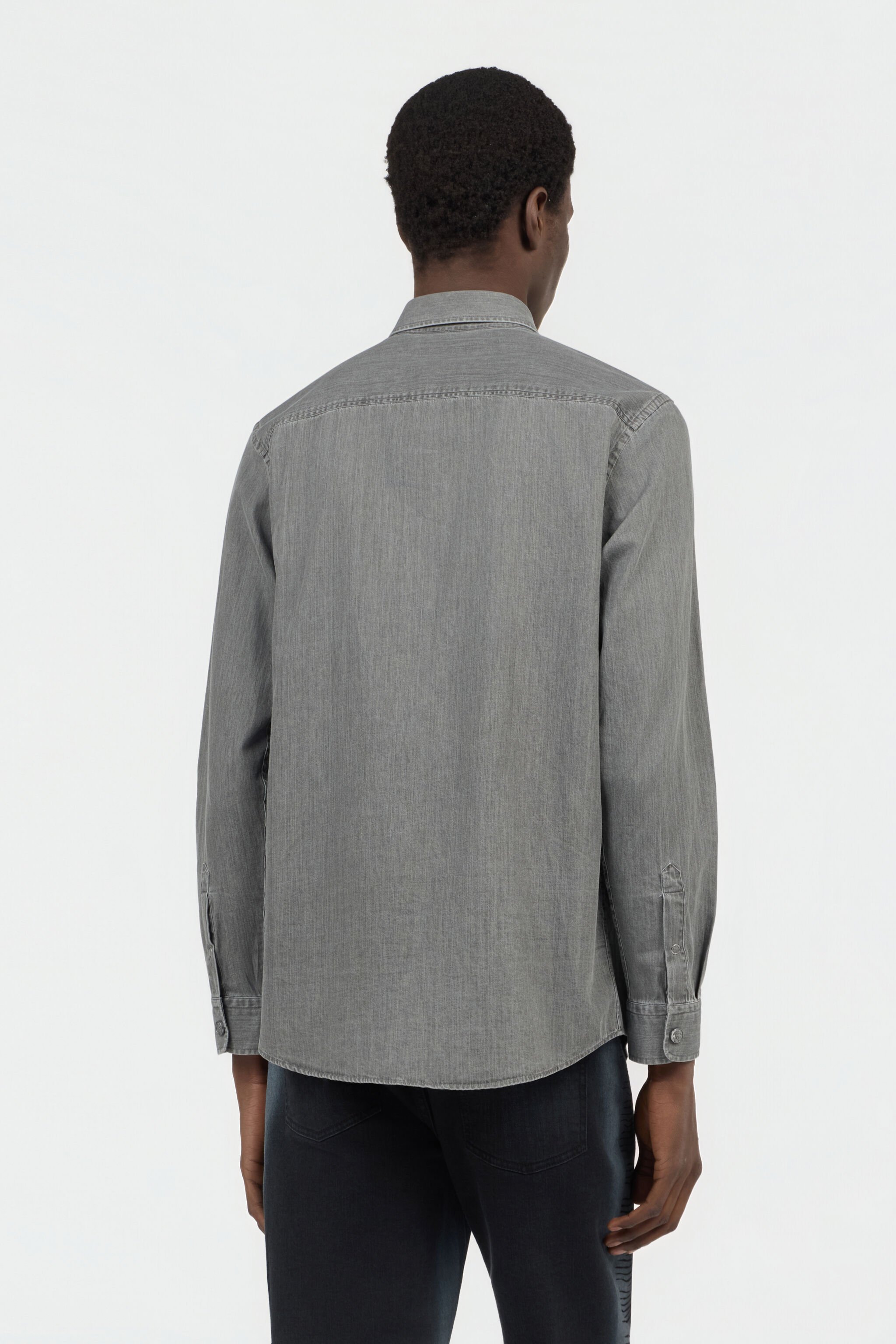 RC Grey Cotton Shirt with Embroidered Logo BLACK SOT70H-CH006