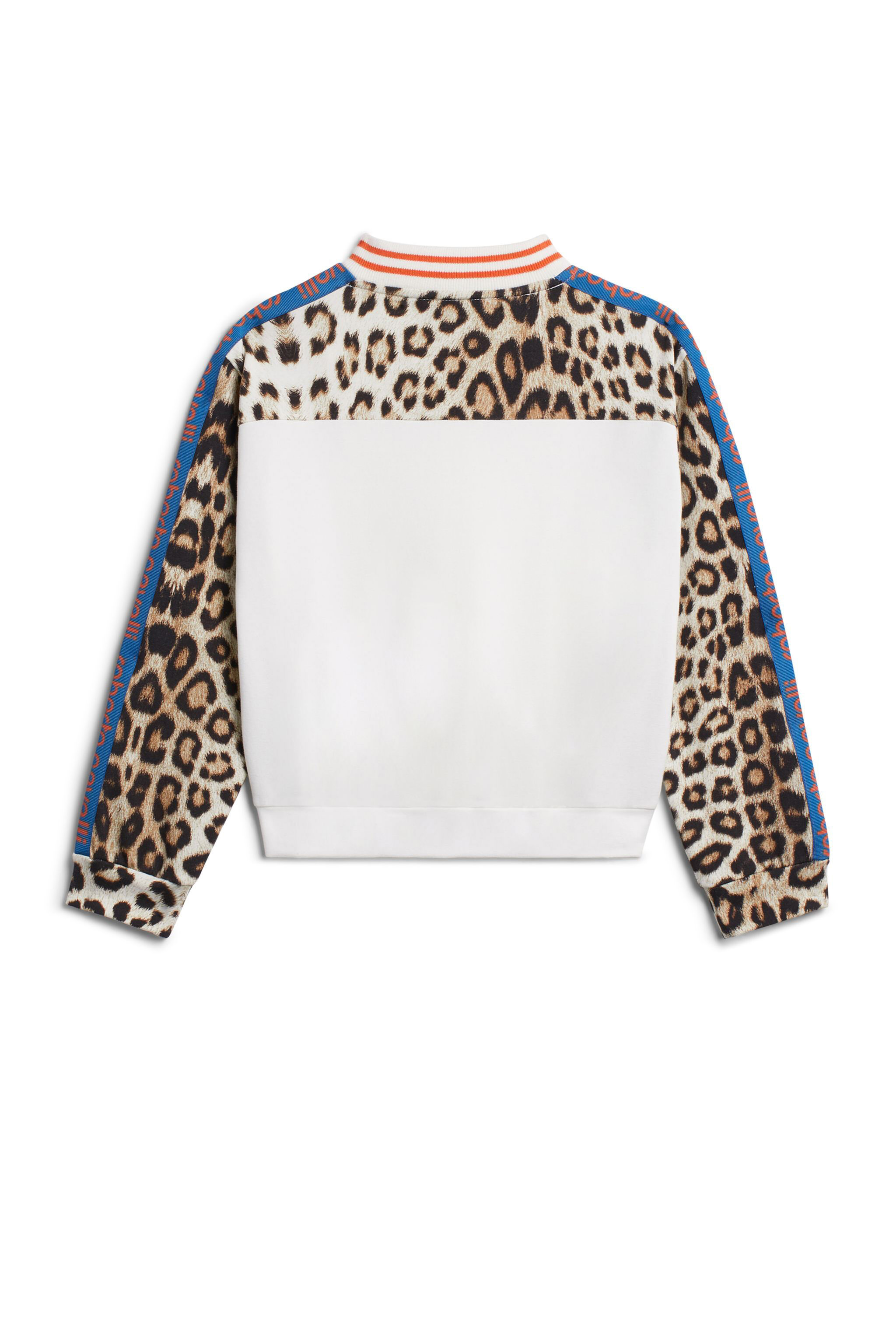 JU Natural Jaguar print zipped sweatshirt MILKY WHITE IJT902-CF042