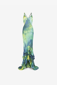 ${brand} Tie-dye print ruffle-hem maxi dress ${colorDescription} ${masterID}