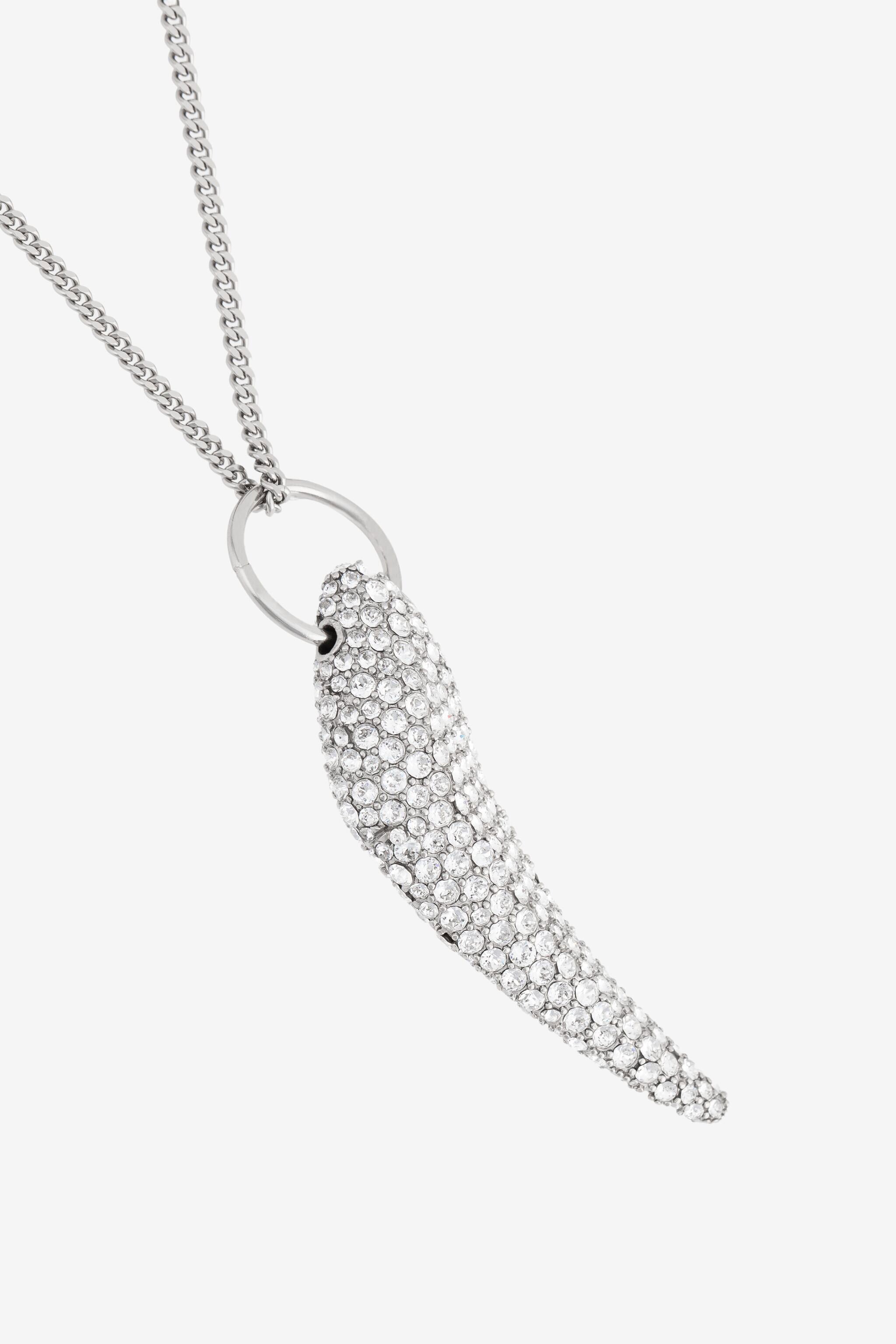 RC Crystal-Embellished Tiger Tooth Necklace NIKEL/CRYSTAL PNG001-AM008