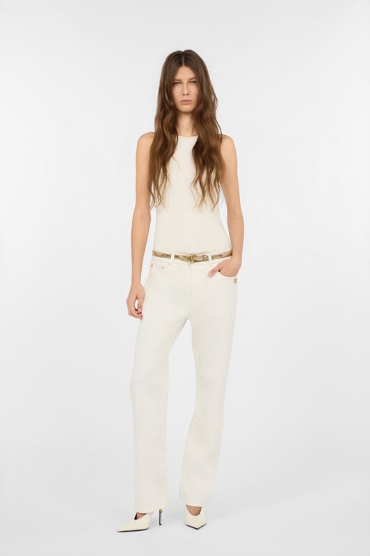 RC Jeans Bianchi Gamba Dritta Con Stampa Squame WHITE WWJ200-DAS36