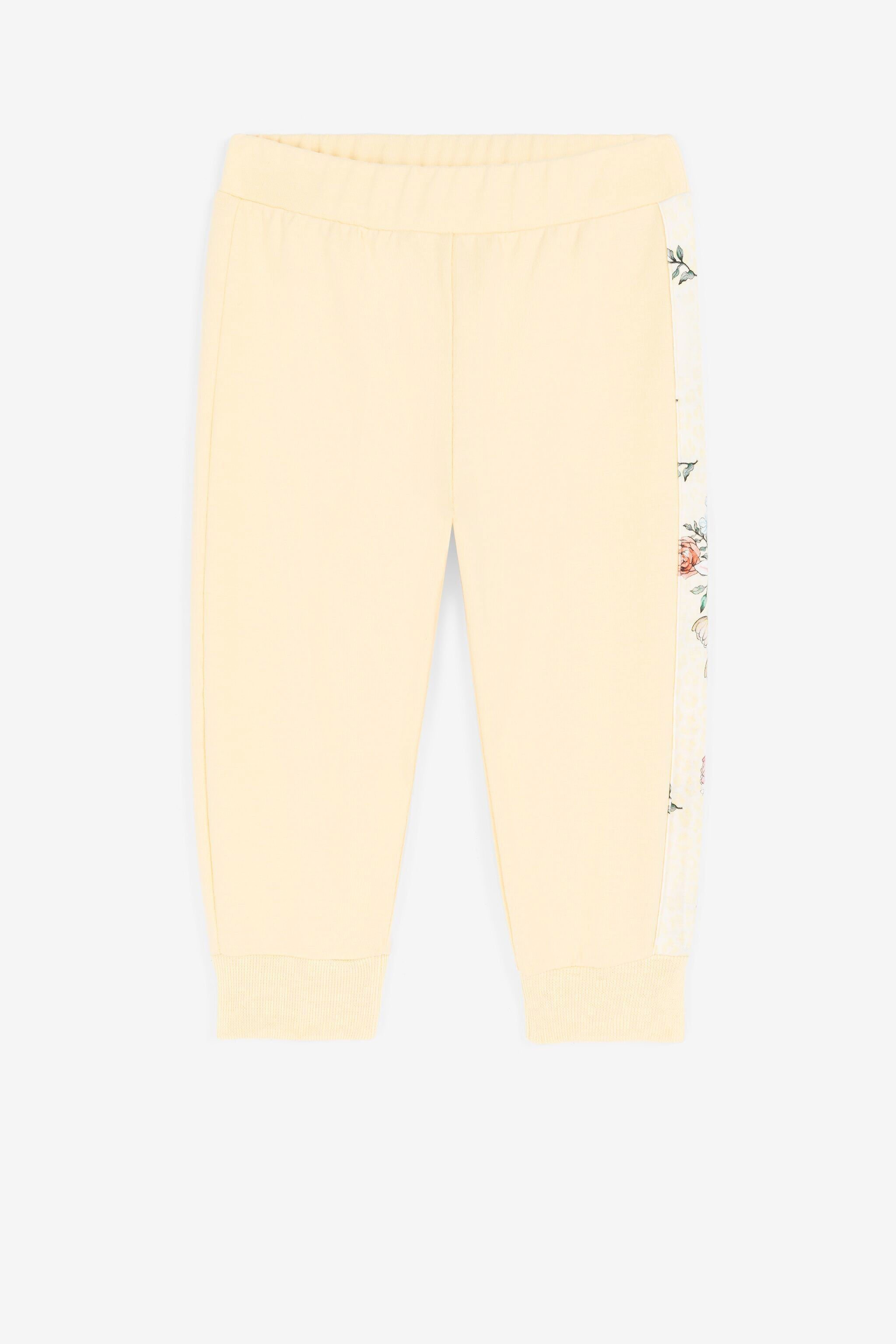 JU Jaguar And Flower-Print Cotton Sweatpants Yellow QJT218-CF050