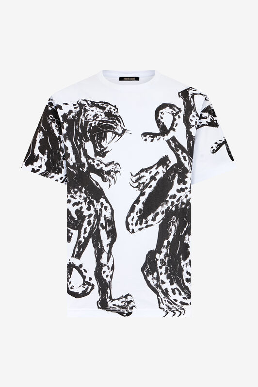 RC Camiseta Blanca Con Tigres Estampados WHITE QOT62A-JD060