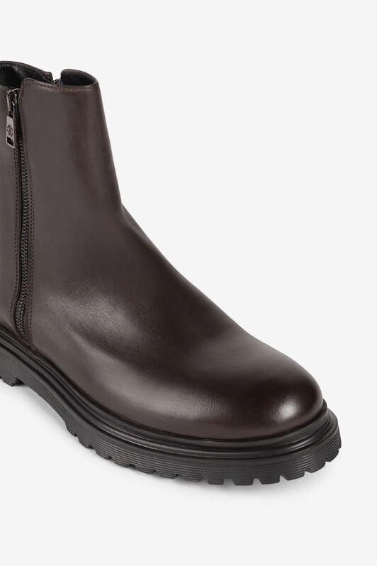 RC Botas de cuero con cremallera Marrón oscuro JSS00S-PZ085