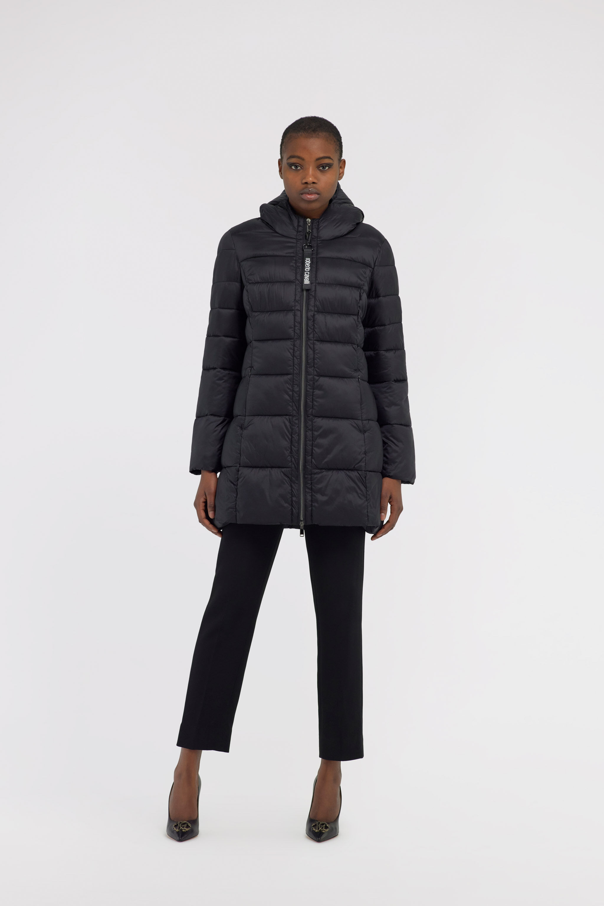 RC Long down jacket with zip Black NOT40P-SB001