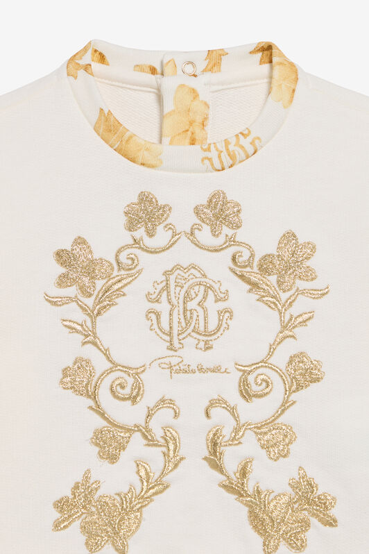 JU Sweat-Shirt En Coton Ivoire MILKY WHITE TJT662-CF050