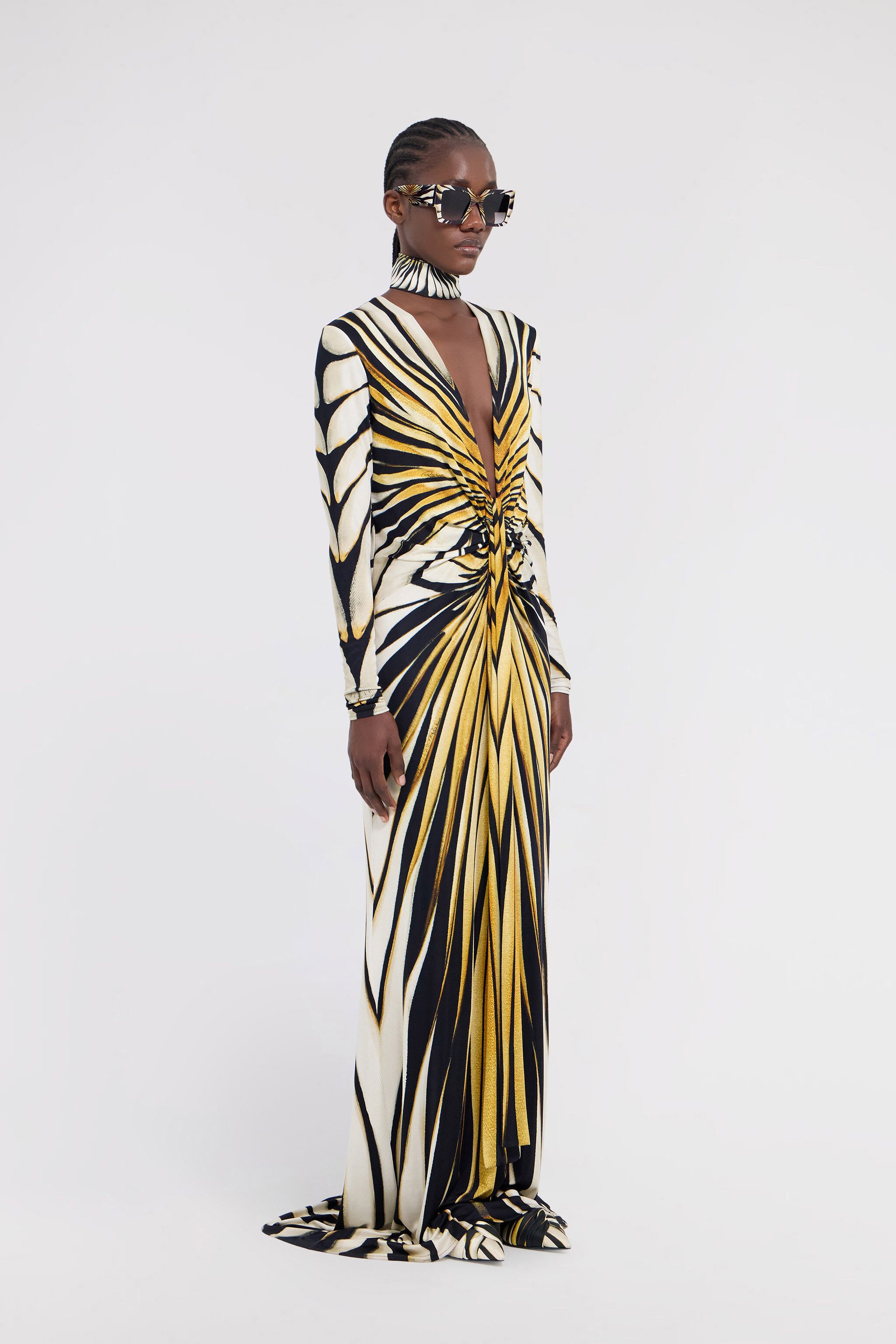 RC Ray Of Gold Print Maxi Dress Gold TKT107-JRM33