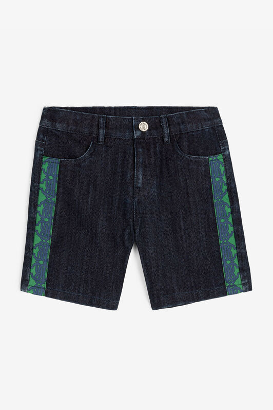 JU Shorts in denim con Monogram RC JU Shorts in denim con Monogram RC Blu scuro RJJ201-DS015