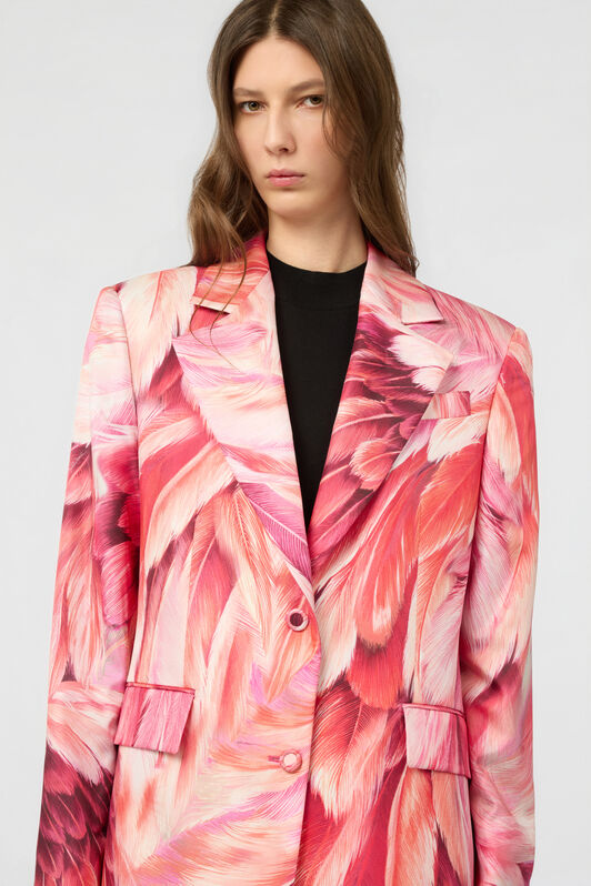 RC Veste en soie avec imprimé Plumage RC Veste en soie avec imprimé Plumage PEONIA SWT405-4QL71