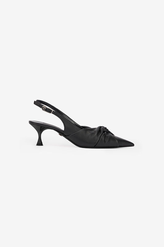 RC Leather Slingbacks Black UKS012-PN003